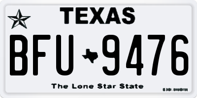 TX license plate BFU9476