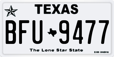 TX license plate BFU9477