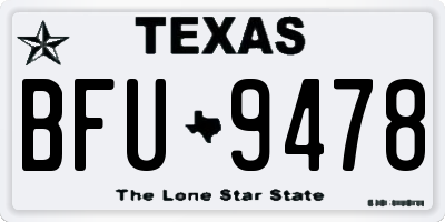 TX license plate BFU9478