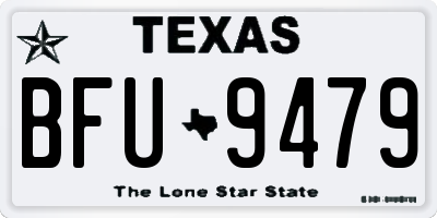 TX license plate BFU9479