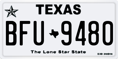 TX license plate BFU9480
