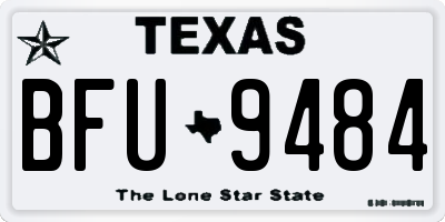 TX license plate BFU9484