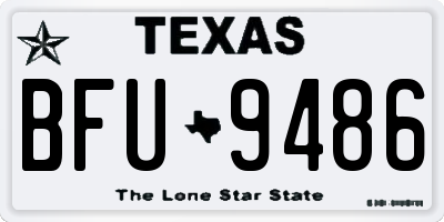 TX license plate BFU9486