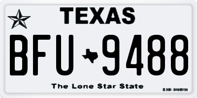 TX license plate BFU9488