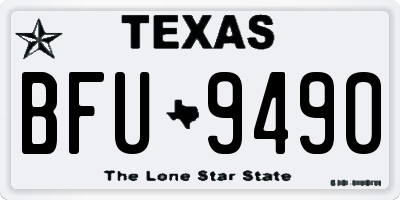 TX license plate BFU9490