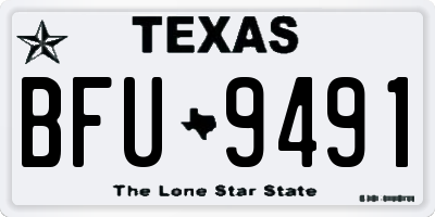 TX license plate BFU9491