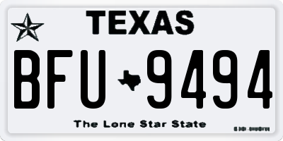 TX license plate BFU9494