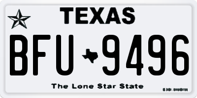 TX license plate BFU9496
