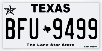 TX license plate BFU9499