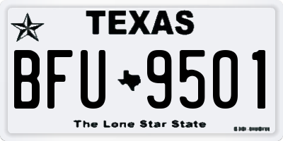 TX license plate BFU9501