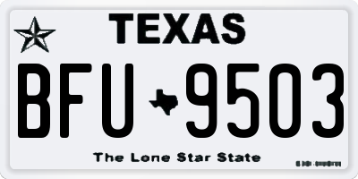 TX license plate BFU9503