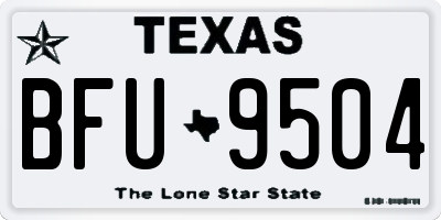 TX license plate BFU9504