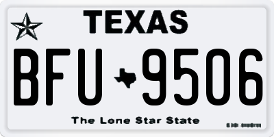 TX license plate BFU9506