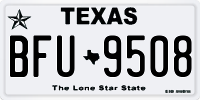 TX license plate BFU9508