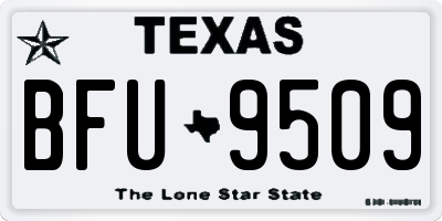 TX license plate BFU9509