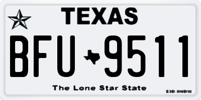 TX license plate BFU9511