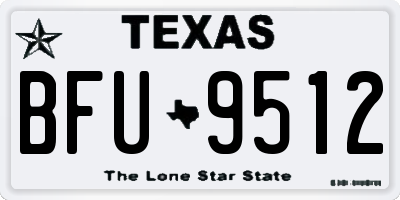 TX license plate BFU9512