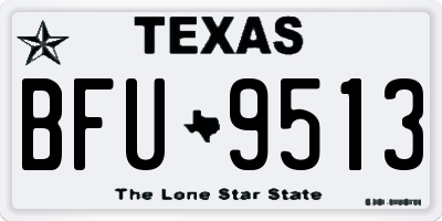 TX license plate BFU9513