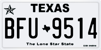 TX license plate BFU9514