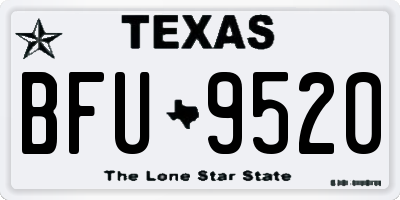 TX license plate BFU9520