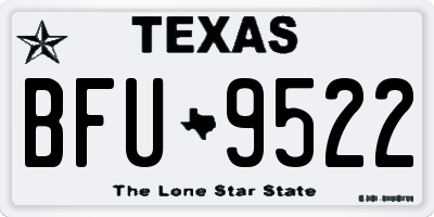 TX license plate BFU9522