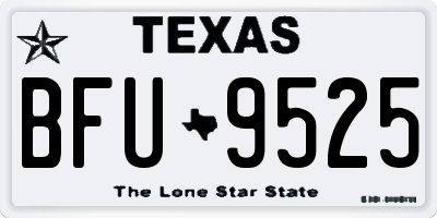 TX license plate BFU9525