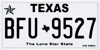 TX license plate BFU9527