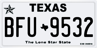 TX license plate BFU9532