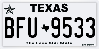 TX license plate BFU9533