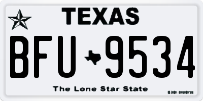 TX license plate BFU9534