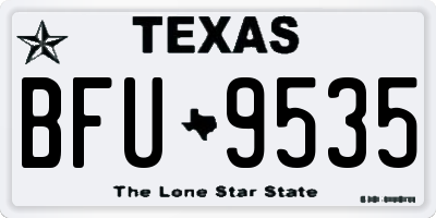 TX license plate BFU9535