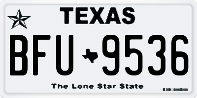 TX license plate BFU9536
