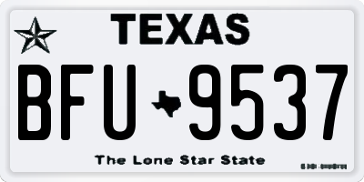 TX license plate BFU9537