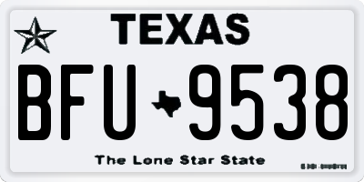 TX license plate BFU9538