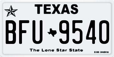 TX license plate BFU9540