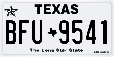 TX license plate BFU9541