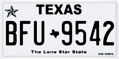 TX license plate BFU9542