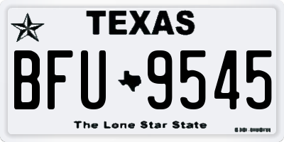 TX license plate BFU9545