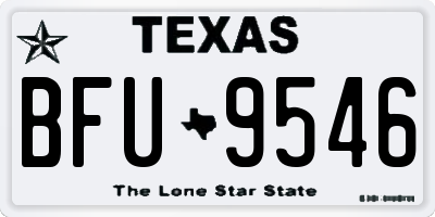 TX license plate BFU9546