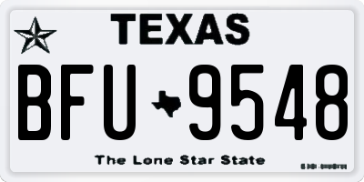 TX license plate BFU9548
