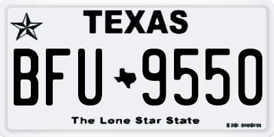 TX license plate BFU9550