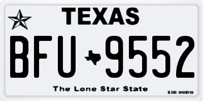 TX license plate BFU9552