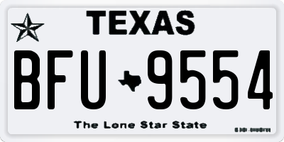TX license plate BFU9554