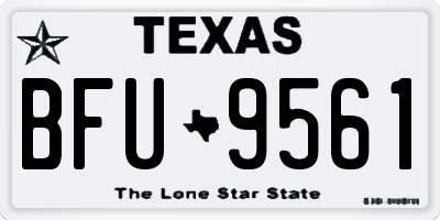 TX license plate BFU9561