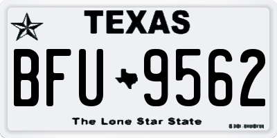 TX license plate BFU9562