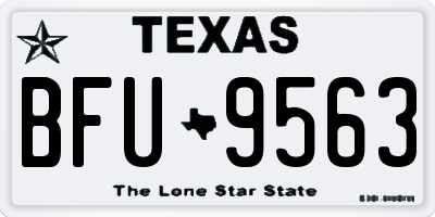TX license plate BFU9563