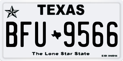 TX license plate BFU9566