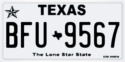 TX license plate BFU9567