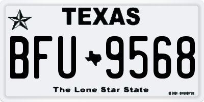 TX license plate BFU9568