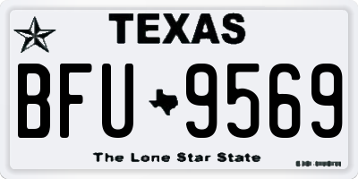 TX license plate BFU9569